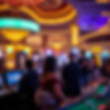 An engaging scene of players enjoying their experience at the Bellagio Casino.