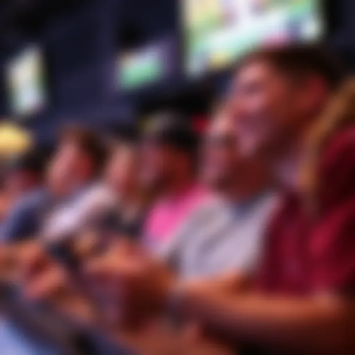 Group of fans engaging in sports betting activities