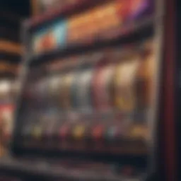 A vibrant slot machine showcasing various symbols and bright lights.
