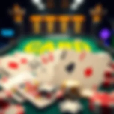 A digital representation of various card game types and their unique elements