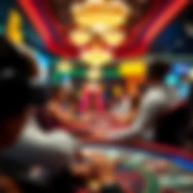 Experiencing a Virtual Casino Environment Artistic representation of a virtual casino experience.